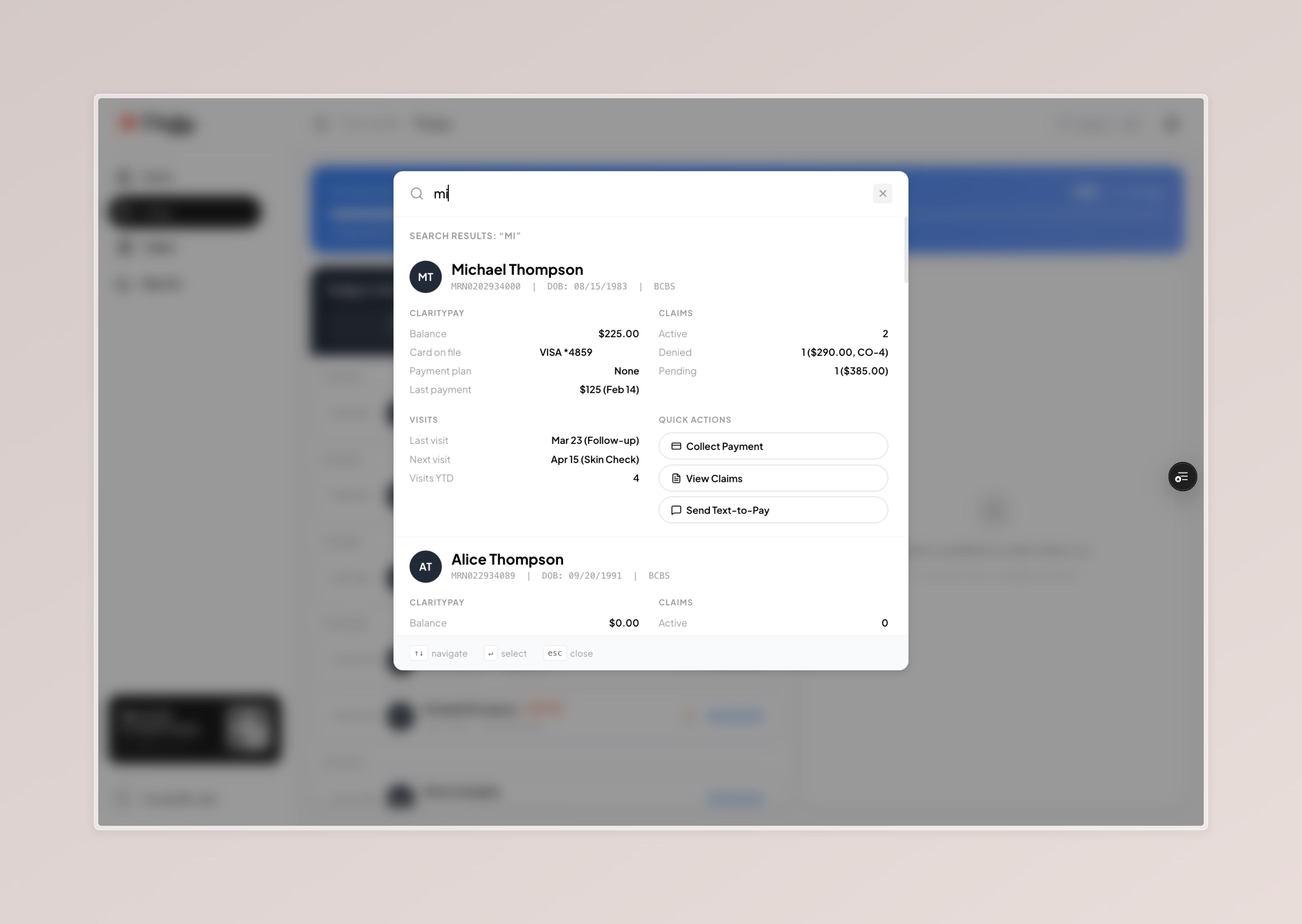 ClarityOS Patient Search