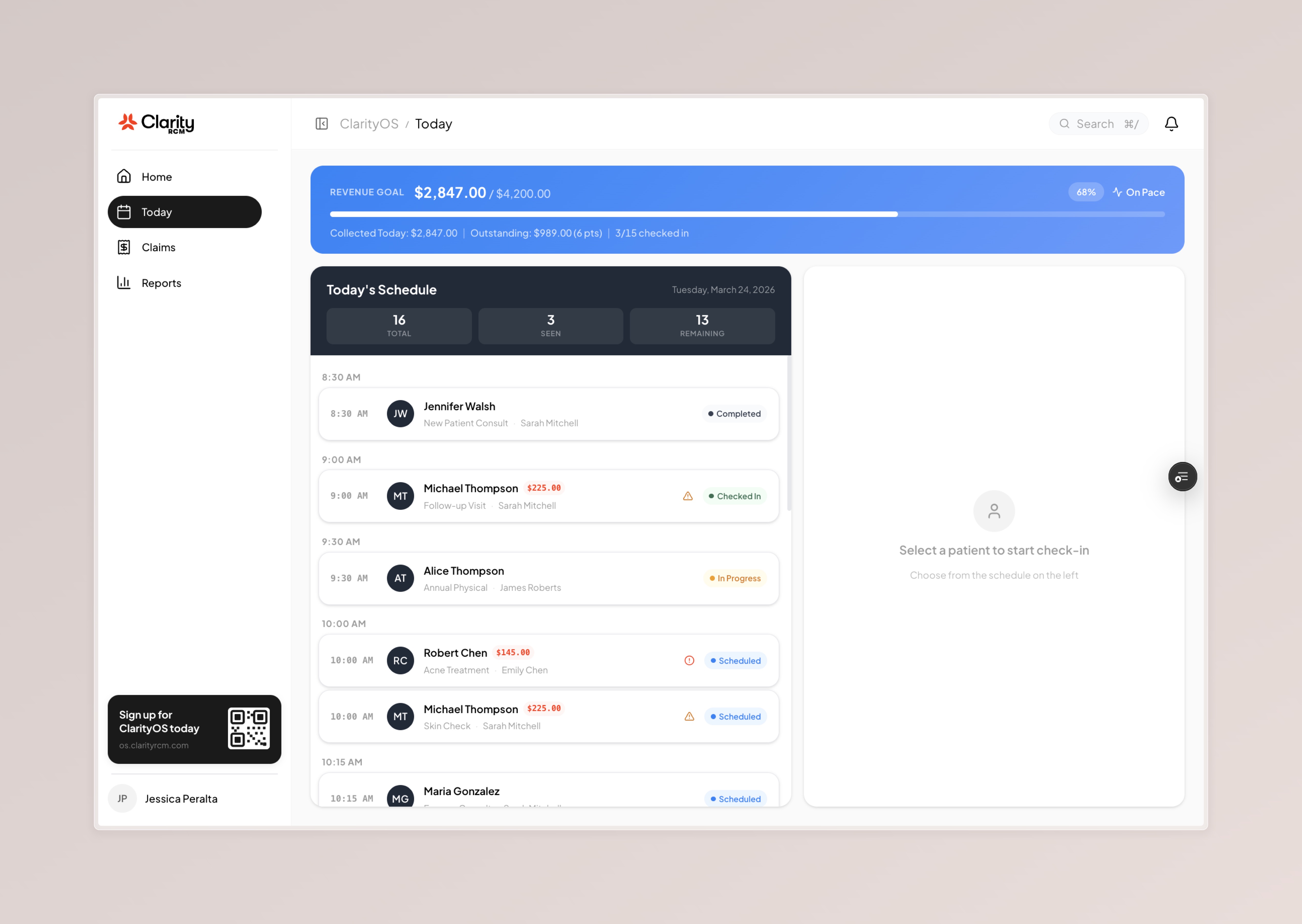 ClarityOS Today View